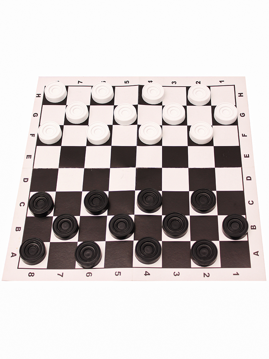 НАСТОЛЬНАЯ ИГРА ШАШКИ В ПАКЕТЕ + поле 28,5х28,5 см, ИН-1832