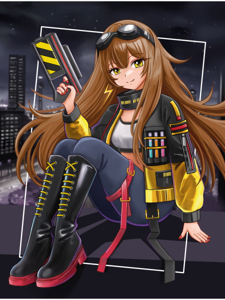 Картина по номерам 30х40 см, 'Девушка на крыше высотки', Х-8547