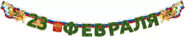 Гирлянда '23 февраля', 1 м х 80 см, 84.974